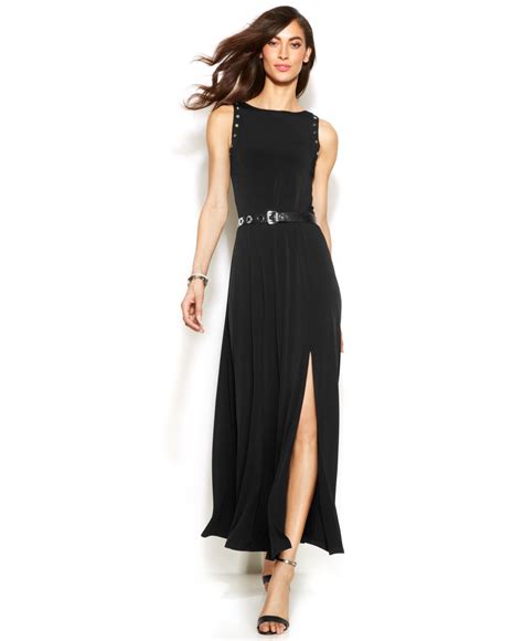 michael kors black maxi dress|michael kors long sleeve dresses.